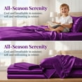thumbnail image 6 of WVG Satin King Size Sheet Set 4PCS, Luxury Bed Sheets, Silky Fitted Sheet Bedding Set, Breathable Cooling Bed Sheets with 2pcs Pillowcases, Fits Deep Mattress, 6 of 7