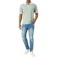 thumbnail image 1 of Men's Short Sleeve Polo Shirts Quarter-Zip Casual Slim Fit Lapel Neck Contrast Color Basic Designed Shirts, 1 of 9