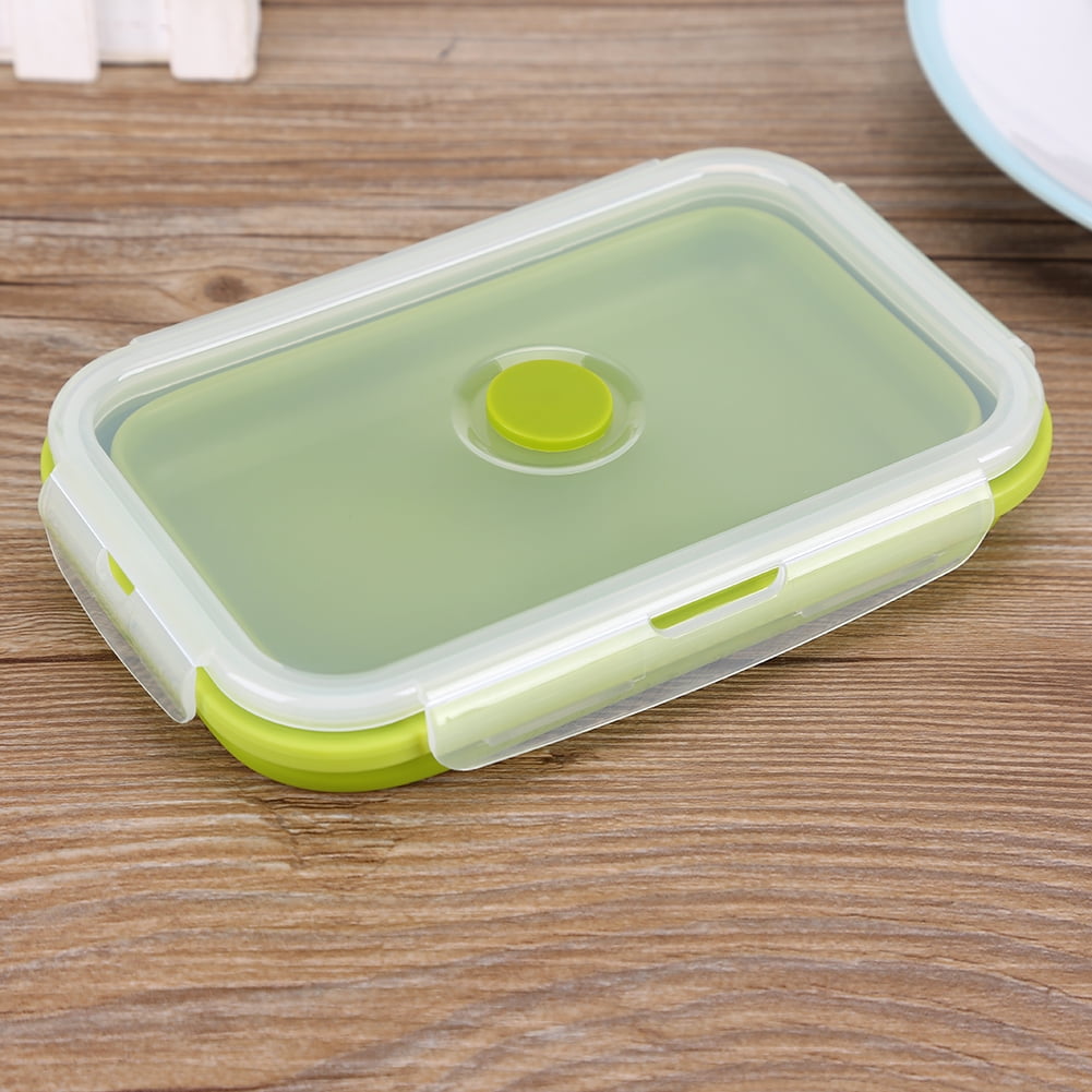 Tebru Silicone Lunch Box, 800ml Silicone Collapsible Portable Lunchbox