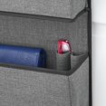 thumbnail image 2 of mDesign Fabric Closet Hanging Organizers with 3 Pockets + Hooks, Dark Gray/Black, 2 of 8
