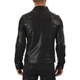thumbnail image 3 of Men's Genuine Lambskin Leather Jacket Biker Soft Stylish Black Motorcycle Jacket A934, 3 of 4