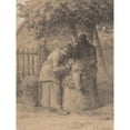 thumbnail image 2 of Jean-François Millet 15x18 Black Ornate Wood Framed Double Matted Museum Art Print Titled - Sheepshearing Beneath a Tree (ca. 1854), 2 of 5