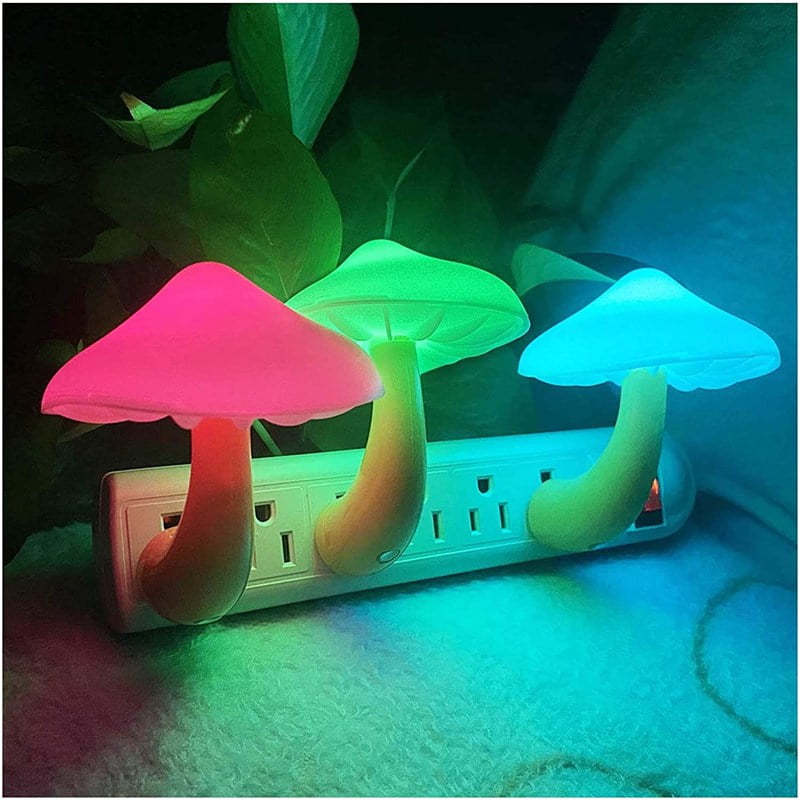 1X Fashion Mushroom Kids Bedroom Light-controlled Sensor LED Night Ligh HI*ss 