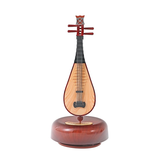 Chinese Lute Music Box Classical Wind Up Musicbox Twirling Music Box Rotating Base Stringed Musical Instrument Miniature Replica Artware Gift for Christmas Birthday Valentine's Day Mother's Day