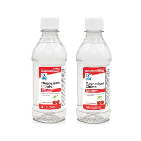2 Pack - Quality Choice Magnesium Citrate, Saline Laxative Oral Solution for the Relief of Occasional Constipation, Cherry flavor 10 Fl Oz (296 Ml)