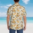thumbnail image 6 of Fotbe Hippie Bee Honeycomb Hawaiian Shirt for Men Unisex Summer Beach Casual Short Sleeve Cotton Linen Button Down Shirts-Small, 6 of 9