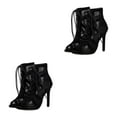 thumbnail image 2 of Sonducket Sandalias negras asequibles para mujer con tacón alto para baile, sandalias de mujer, sandalias de tacón, zapatos de baile, botas Negro treinta y siete 2piezas, 2 of 6