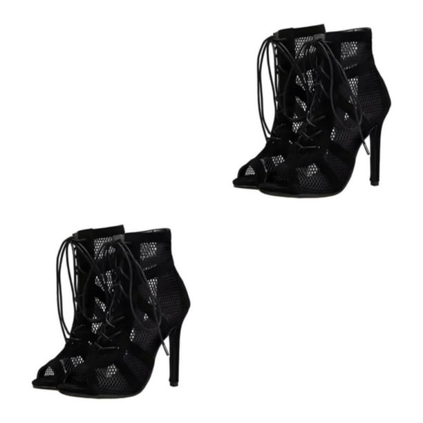 Sandalias de tacón Alto Sonducket para Mujer Flexibilidad y Durabilidad Negro 35