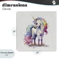 thumbnail image 4 of Stupell Industries Contemporary Watercolor Unicorn & Rainbow Mane Canvas Art, 17 x 17, by Creative Studio, 4 of 8