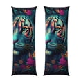 thumbnail image 1 of Balery Colorful Flower Tiger Funda Protectora para Almohada Corporal de Algodón Hipoalergénico con Cierre(55 x 21 pulgadas), Almohadas No Incluidas, 1 of 7