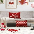 thumbnail image 5 of Happy Valentines Day Pillow Covers 12x20 Set of 4 Wedding Anniversary Throw Pillow Covers Red Love Heart Cushion Covers Pillow Cases for Outdoor Couch Sofa Decoration(12X20), 5 of 6