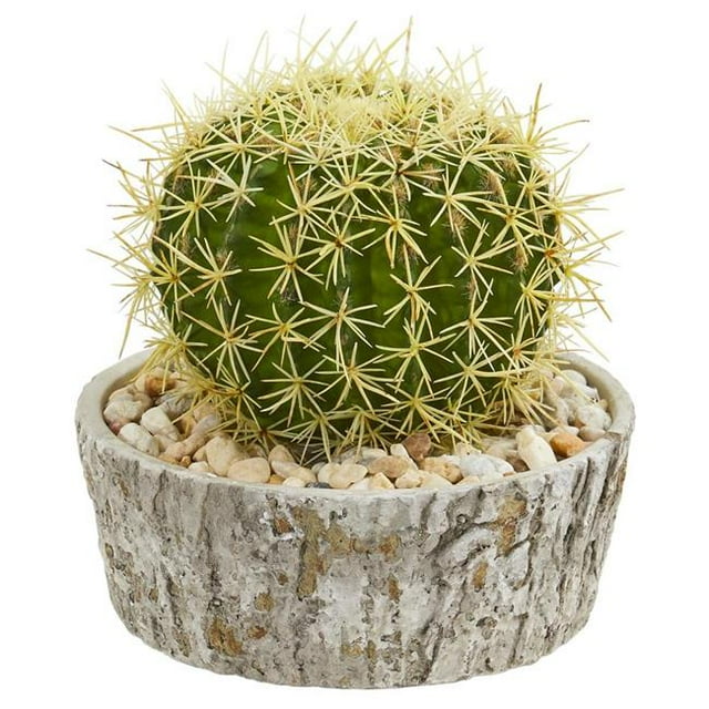 Nearly Natural 8721 Cactus Artificial Plant in Weathered Oak Planter