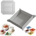 thumbnail image 1 of 2-in-1 Magnetic Silicone Mat & Foldable Serving Tray, Magnetic Foldable Silicone Plate,Waterproof, Easy to Clean, Silicones Mat & Serving Tray for Kitchen Counter Camping Parties Hiking (Gray), 1 of 7