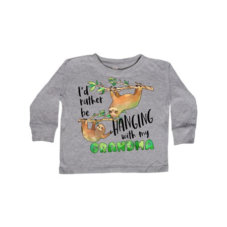

Inktastic Id Rather Be Hanging with my Grandma- Cute Sloths Gift Toddler Boy or Toddler Girl Long Sleeve T-Shirt