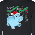 thumbnail image 4 of Inktastic I Want a Hippopotamus for Christmas Hippo in Santa Hat Long Sleeve T-Shirt, 4 of 5