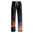 thumbnail image 5 of IYYVV Women Halloween Pajama Pants Cute Pumpkin Ghost Funny Print Palazzo Pjs Bottoms With Pockets Drawstring Sleep Lounge Pants 2026 Multicolor 2XL, 5 of 6