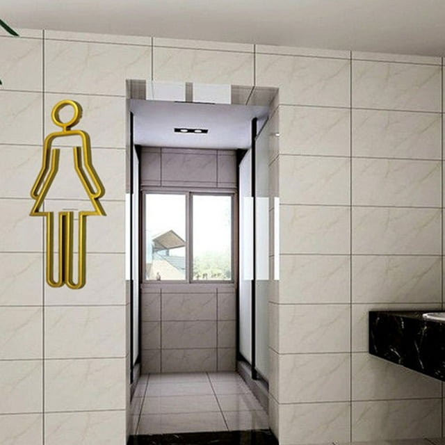 Langgg Bathroom Toilet Door Indicator Durable Acrylic Lightweight And Noticeable Wide Applications Gold (Type 1)