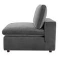 thumbnail image 3 of Sofa Middle Chair, Velvet, Grey Gray, Modern Contemporary Urban Design, Living Lounge Room Hotel Lobby Hospitality, 3 of 8