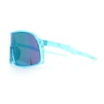 thumbnail image 6 of Boys Kids Size Color Mirror Large Shield Sport MTB Plastic Sunglasses Blue - Orange Mirror, 6 of 8