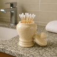 thumbnail image 4 of Creative Home Natural Champagne Marble Aladdin Collection Cotton Ball Swab Holder, Bathroom Countertop Storage Jar Container Organizer, 4 of 5