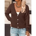 thumbnail image 6 of BTFBM V Neck Cardigan Sweaters for Women 2026 | Long Sleeve Knit Sweater, Button Down Shrug Tops, Open Front, Lightweight Cardigans, Business Casual Outfits,Fall Winter Clothing, 6 of 8
