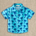 thumbnail image 2 of Ruyang Boys Stripe Tropical Print Shirts Button Down Short Sleeve Tee Shirt Top Summer Clothes Hawaiian Beach Cardigan, 2 of 9