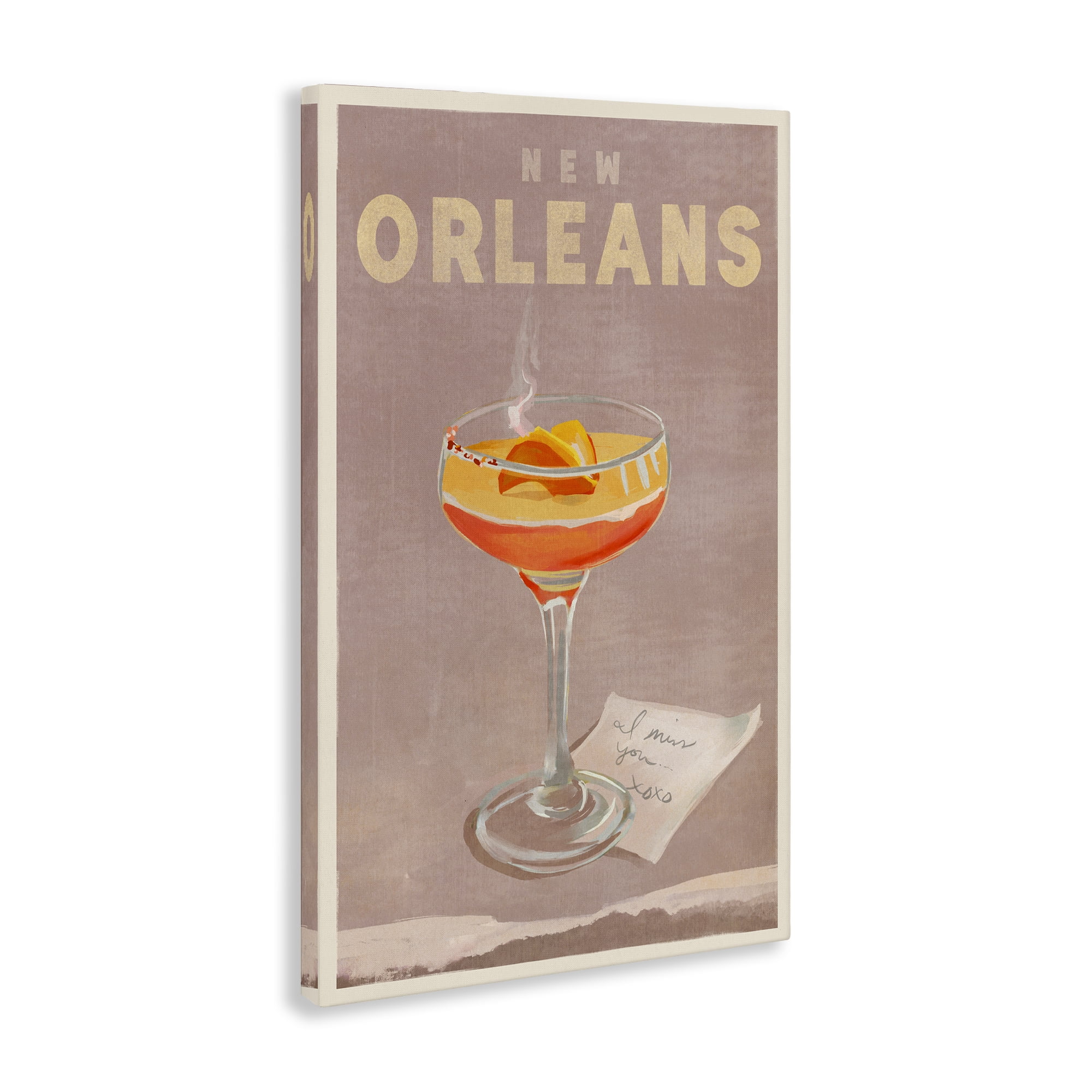 Stupell Industries New Orleans Cocktail Food & Beverage Painting Wrapped Canvas Art Print Wall Art, 24 x 36