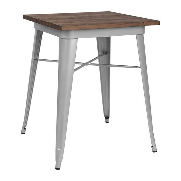 Carder Dining Table, Galvanized steel construction. Cross brace