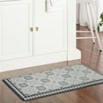 thumbnail image 3 of MARTHA STEWART Comfort Anti Fatigue Strie Medallion Tile Kitchen Mat, Comfort Standing Mat, Non-Slip Backing, Safe Beveled Edge, Charcoal Black, 19.6"x39", 3 of 8
