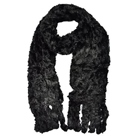 Sassy Scarves Women's Rose Shape Faux Fur Oblong Scarf with...