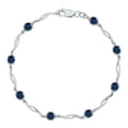 thumbnail image 2 of SZUL Women's Sapphire and Natural Diamond Braided Wave Bracelet in .925 Sterling Silver, 2 of 7