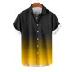 thumbnail image 4 of Blusa y camisa de manga corta con cuello vuelto para hombre, blusa informal de moda con cuello vuelto, estampado degradado, camisa de manga corta con botones, blusa de poliéster para hombre, 4 of 6