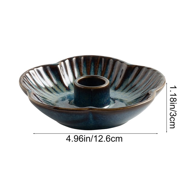 Soporte de Vela Cónico Negro Soportes de Palo de Vela en Forma de Flor de Cerámica para Decoración de Mesa de Vacaciones Navidad Halloween Boda Pieza Central Decoración Del Hogar