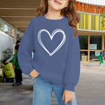 thumbnail image 2 of KAUOD Girls Cute Heart Print Sweatshirts Long Sleeve Crew Neck Ribbed Cuffs Pullover Tops Teen Kids Cotton Soft Clothes, 2 of 6