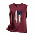 thumbnail image 3 of Titcea 4th of July Womens Tops USA Letter Flag Printed Round Neck Sleeveless Patriotic Sexy Tank Tops Hawaiian Beach Holiday Sports Workout Running Shirts, 3 of 3