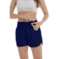 thumbnail image 2 of Shorts de Course et d'Entraînement Taille Haute pour Femmes 2,5 Pieds' avec Doublure et Poche Arrière à Fermeture Éclair, 2 of 6