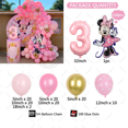 thumbnail image 3 of Kit de guirnalda de globos de Minnie Mouse de Disney, globos rosas, decoraciones para fiestas de cumpleaños de niñas, decoraciones para baby shower, suministros para globos, 3 of 5