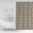 thumbnail image 4 of Extra Long Shower Curtain 72x96 Inch, Brown Floral Shower Curtain Waterproof Bathroom Decor Vintage Modern Geometric Abstract Art Fabric Bath Curtain Set Accessories with Hooks, 4 of 6