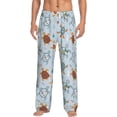 thumbnail image 2 of Lsque Sea Turtle Print Men's Pajama Pants, Lounge Pant - Comfortable Home Wear,Elastic Waistband, Stylish Design-Medium, 2 of 9