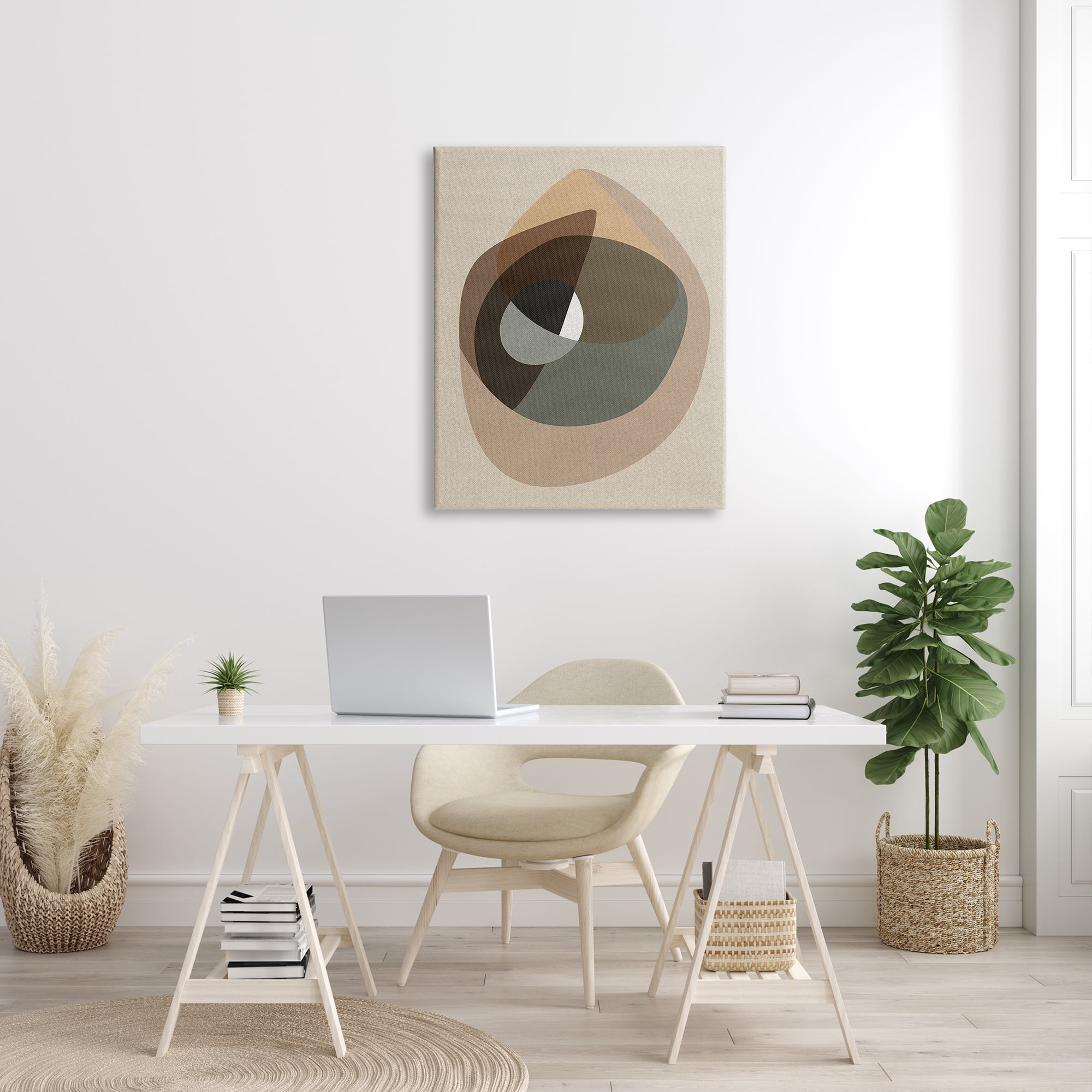 Stupell Indtries Desert Shape Abstract Collage Layered Contrasting Curves Brown,30 x 40,Design by Design Fabrikken