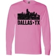 thumbnail image 3 of Inktastic Dallas Texas City Skyline with Grunge Long Sleeve T-Shirt, 3 of 5