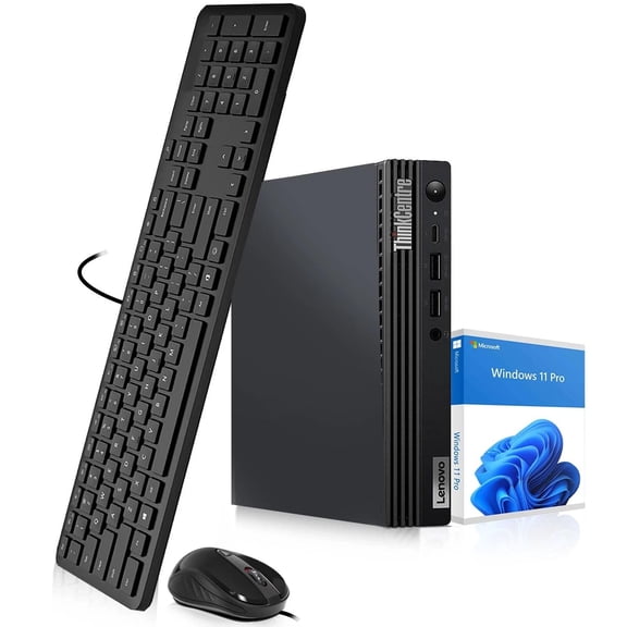 Restored Lenovo ThinkCentre M70q Tiny Desktop Computer PC - Intel Core i3-10100T 10th Gen. Processor - 16GB DDR4 Ram - 256GB SSD - WiFi - Keyboard & Mouse - Windows 11 Pro