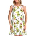 thumbnail image 1 of Easygdp Avocado Playing Music para Vestido Transpirable de Mujer, Vestido Suelto de Manga Corta con Pliegues y Bolsillos para el Verano, 1 of 7