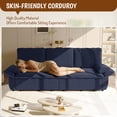 thumbnail image 5 of 94.5" King Size 3-in-1 Convertible Sleeper Sofa Bed, Pull Out Corduroy Sofa, Multi-functional Blue Couch, Chaise Lounge for Living Room & Bedroom, 5 of 9