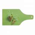 thumbnail image 1 of Natural Color Cutting Board, Spring Meadow Flowers in Ice Cream Cones Photo, Decorative Tempered Glass Cutting and Serving Board, in 3 Sizes, by Ambesonne, 1 of 2