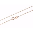 thumbnail image 3 of 14K solid rose pink gold 0.6mm box chain necklace 18", 3 of 4