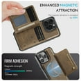 thumbnail image 4 of ELEHOLD Case for iPhone 16 Pro, 2-in-1 Detachable Magnetic Leather Wallet Case with RFID Blocking,Coffee, 4 of 8
