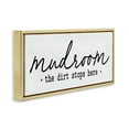 thumbnail image 3 of Stupell Industries Dirt Stops Here Mudroom Phrase Typography Painting Gold Floater Framed Canvas Art Print Wall Art, 25 x 11, 3 of 9