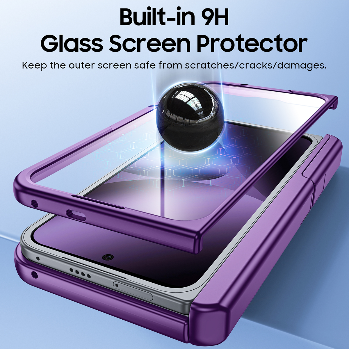 Vizvera Magnetic for Google Pixel 10 Pro Fold Case with Stand, Fit for Magsafe, Hinge Protection, Screen Protector, Built-in Hidden Kickstand, Slim Shockproof Phone Case-Purple