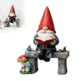 thumbnail image 4 of Whimsical Reading Time Gnome Figurine with Butterflies, Resin Reading Gnome Garden Statue for Outdoor Lawn Patio Decor, Indoor Bookshelf Ornament, Unique Book Lover Gift for Home Office, 4 of 9
